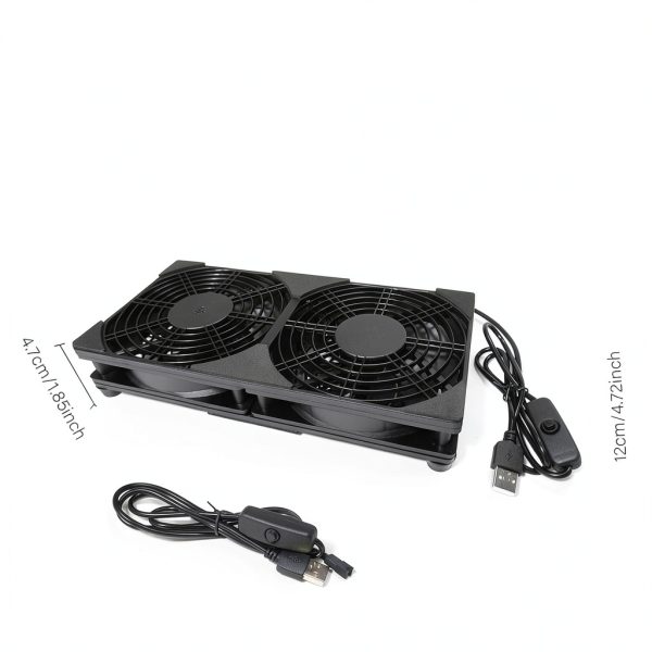 USB Cooling Fan AuyiHomu Dual 1500RPM Low Noise-3
