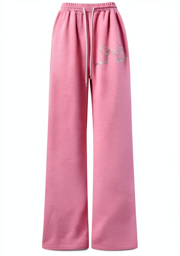 Wide Leg Sweatpants Girls Soft Cotton Jogger Pants-3