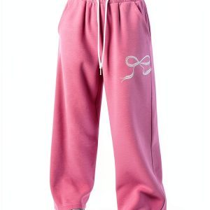 Wide Leg Sweatpants Girls Soft Cotton Jogger Pants-0