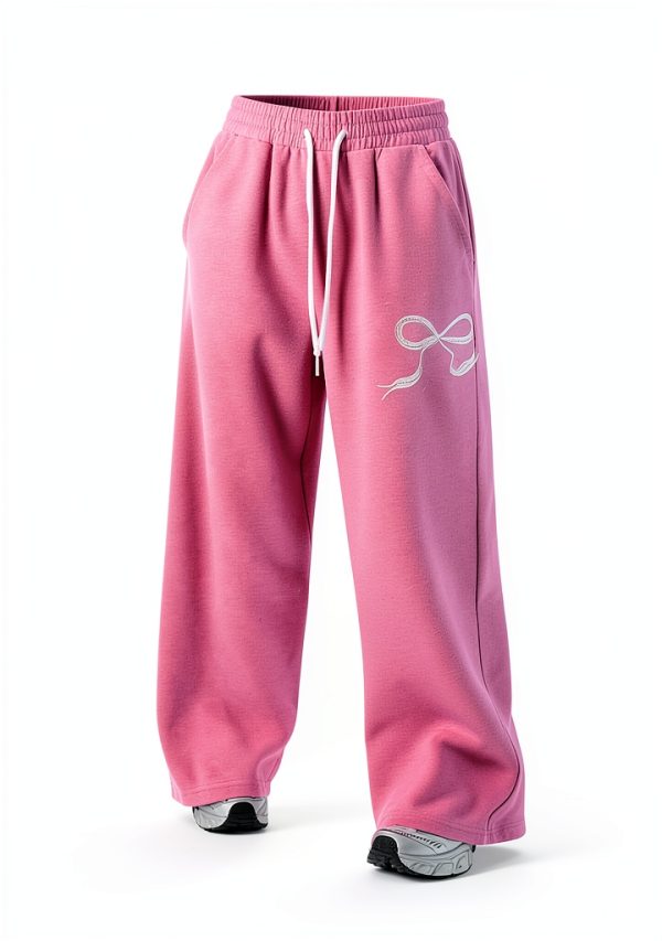 Wide Leg Sweatpants Girls Soft Cotton Jogger Pants-0