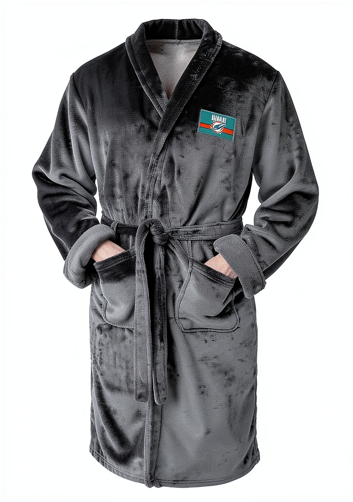 Fan wearing Silk Touch Bath Robe at home