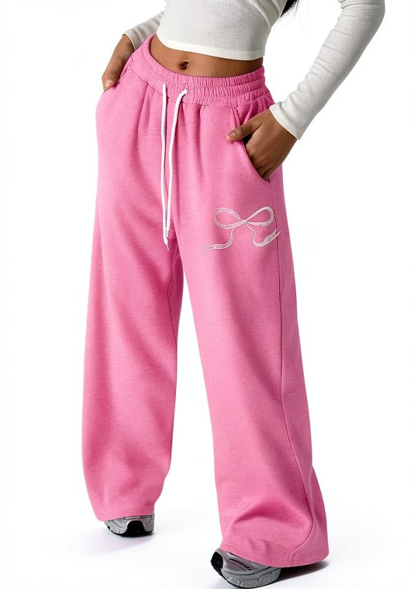 Wide Leg Sweatpants Girls Soft Cotton Jogger Pants-1