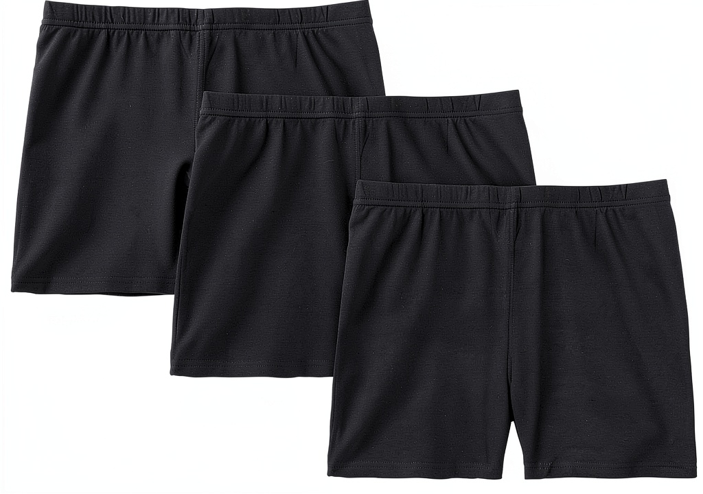 Real‑life context – kids trying on KiddieFit girls biker shorts during a backyard play session