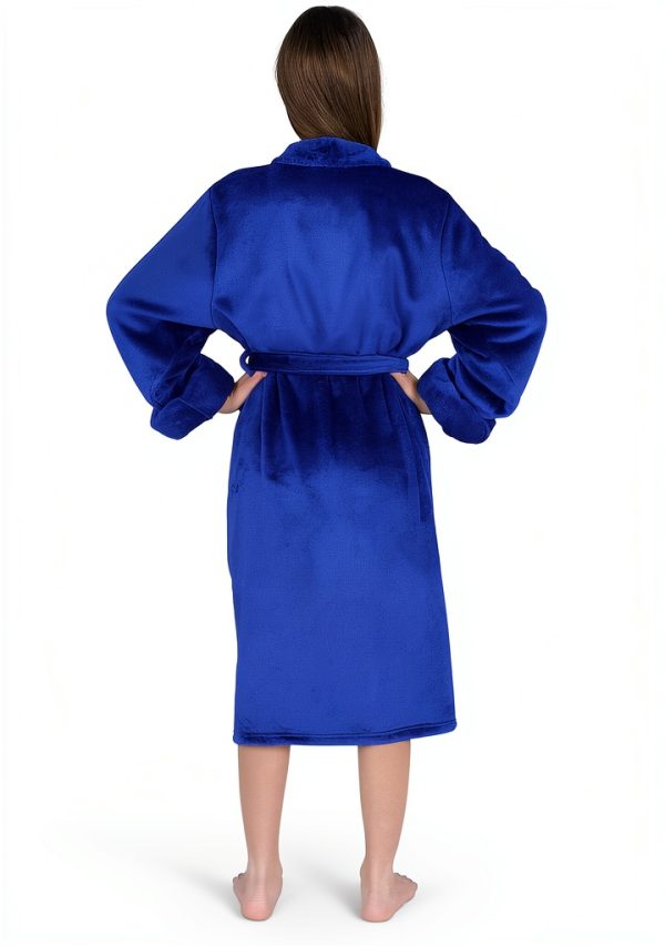 Silk Touch Bath Robe by Northwest Royal Blue Small Medium-2