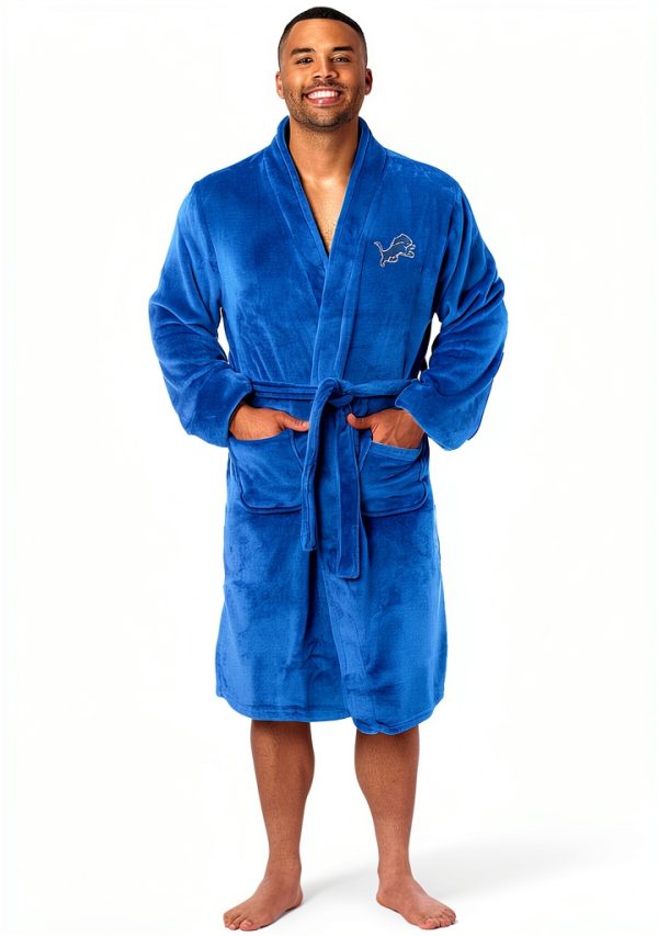 Detroit Lions Bathrobe Official Silk Touch Robe by Northwest Group-0