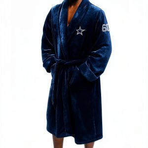 NFL Retro Bathrobe by The Northwest Group Silk Touch Belt with Pockets-0
