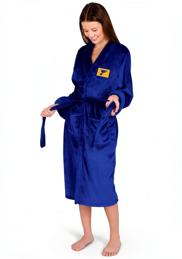 Silk Touch Bath Robe by Northwest Royal Blue Small Medium-1