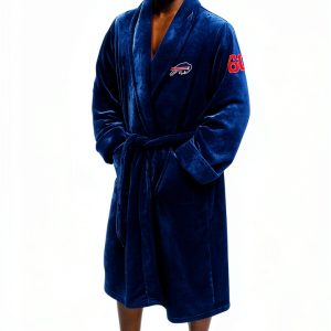 NFL Fan Bathrobe The Northwest Group – Silk Tie Belt, Embroidered Logo-0