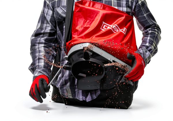 Chapin 84700A 25-Pound Professional Handheld Bag Seed spreader with Waterproof Bag, Enclosed Gears, Rear Baffle, Adjustable Shoulder Strap and Multiple Spread Options, Red-1
