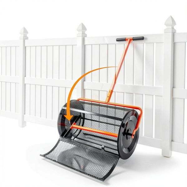 VEVOR Compost Spreader 24" Wide Lawn Spreaders with Adjustable Handle-5