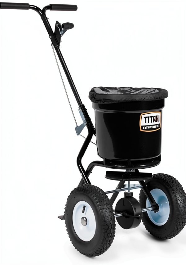 Titan Attachments 50 lb Broadcast Spreader for Fertilizer & Ice Melt-0