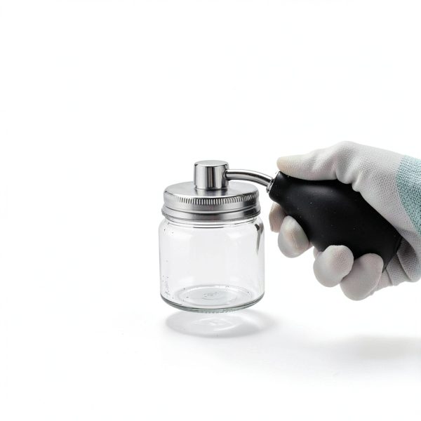 Qualirey Diatomaceous Round Food Grade Bulb Duster 2oz Silver Glass-5