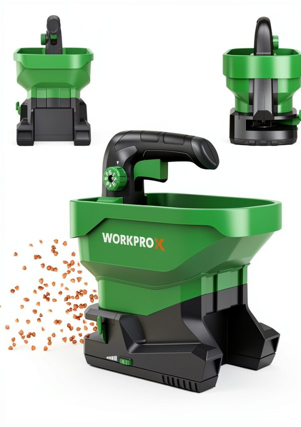 WORKPROX Battery Powered Fertilizer Spreader 8-Level Seed 2.5L Hopper-0
