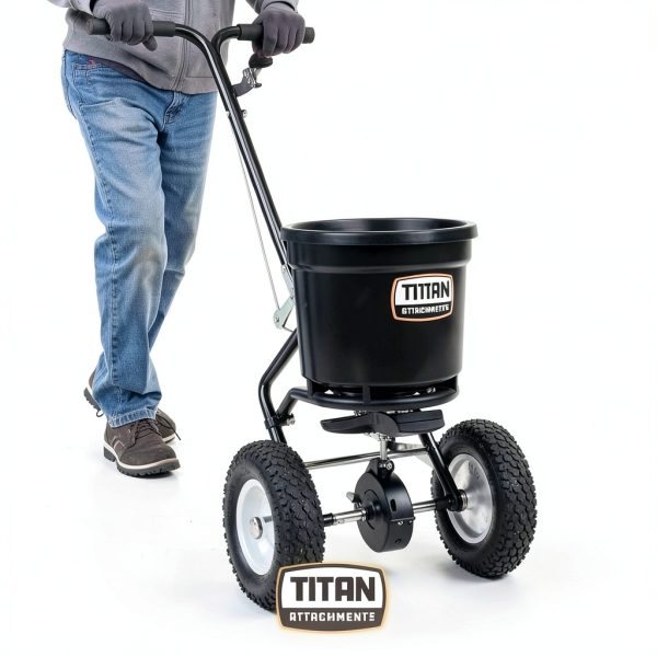 Titan Attachments 50 lb Broadcast Spreader for Fertilizer & Ice Melt-1