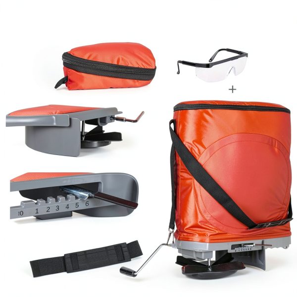 Handheld Seed Spreader Walensee 25lb Bag Flow Control Enclosed Gears-4