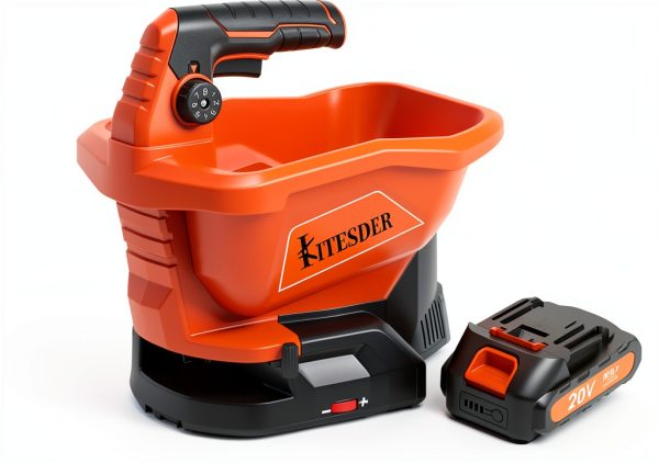 Battery Powered Seed Spreader KITESDER 8 Setting 4L Broadcast Lawn-0